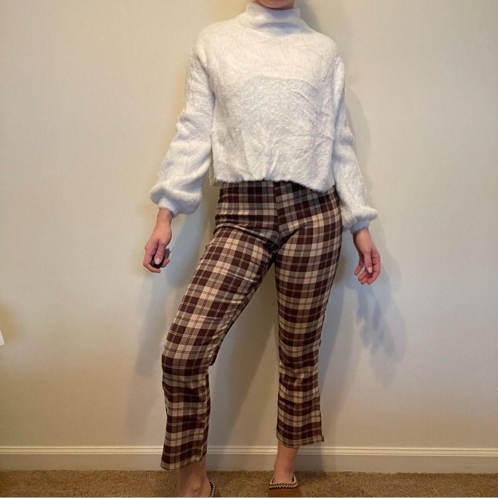 Altar’d State Plaid Pull On Kick Flare Pants